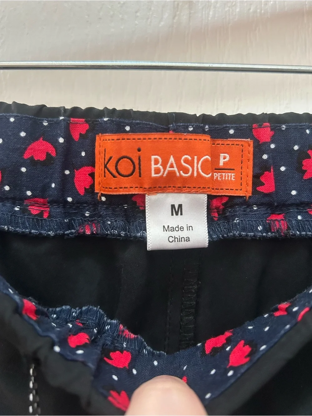 KOI Black women’s Cargo Scrub Pants with Drawstring Waist